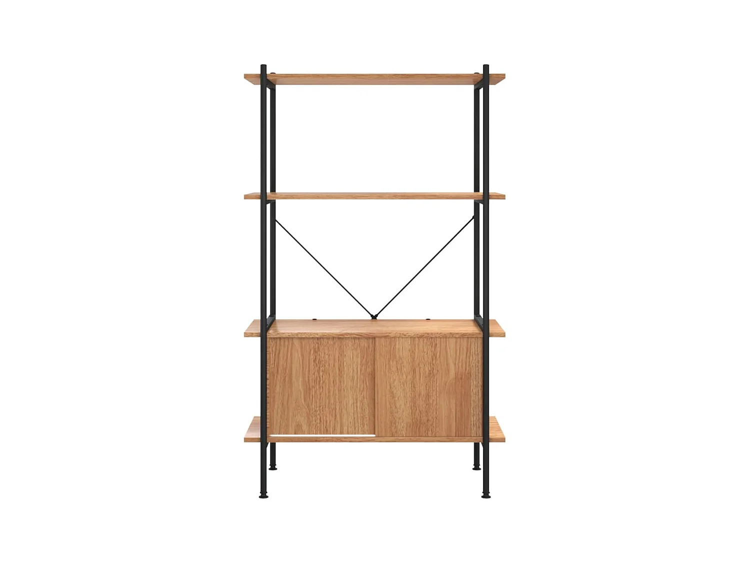 Étagère à 4 niveaux armoire 80x40x130cm Acier bois d'ingénierie