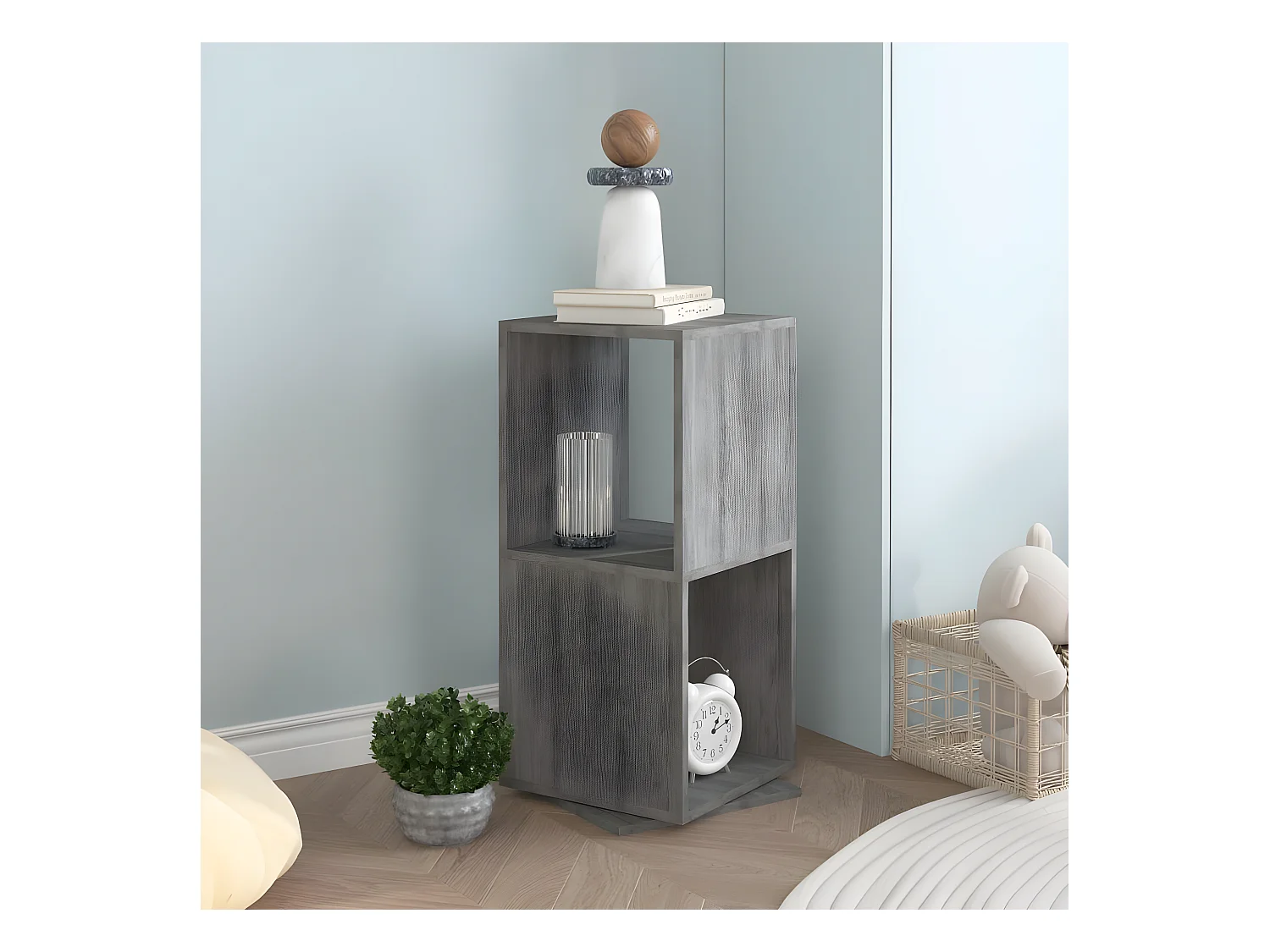 Armoire rotative Gris béton 34,5x34,5x75,5 cm Aggloméré