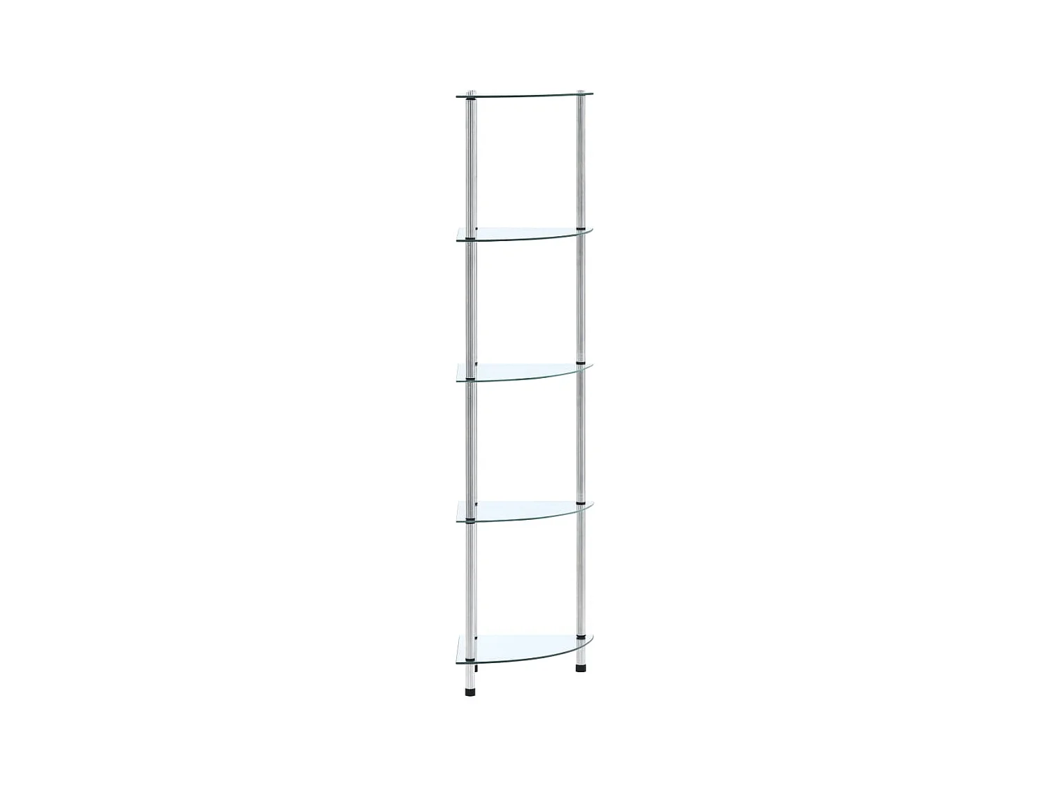 Étagère 5 niveaux Transparent 30x30x130 cm Verre trempé
