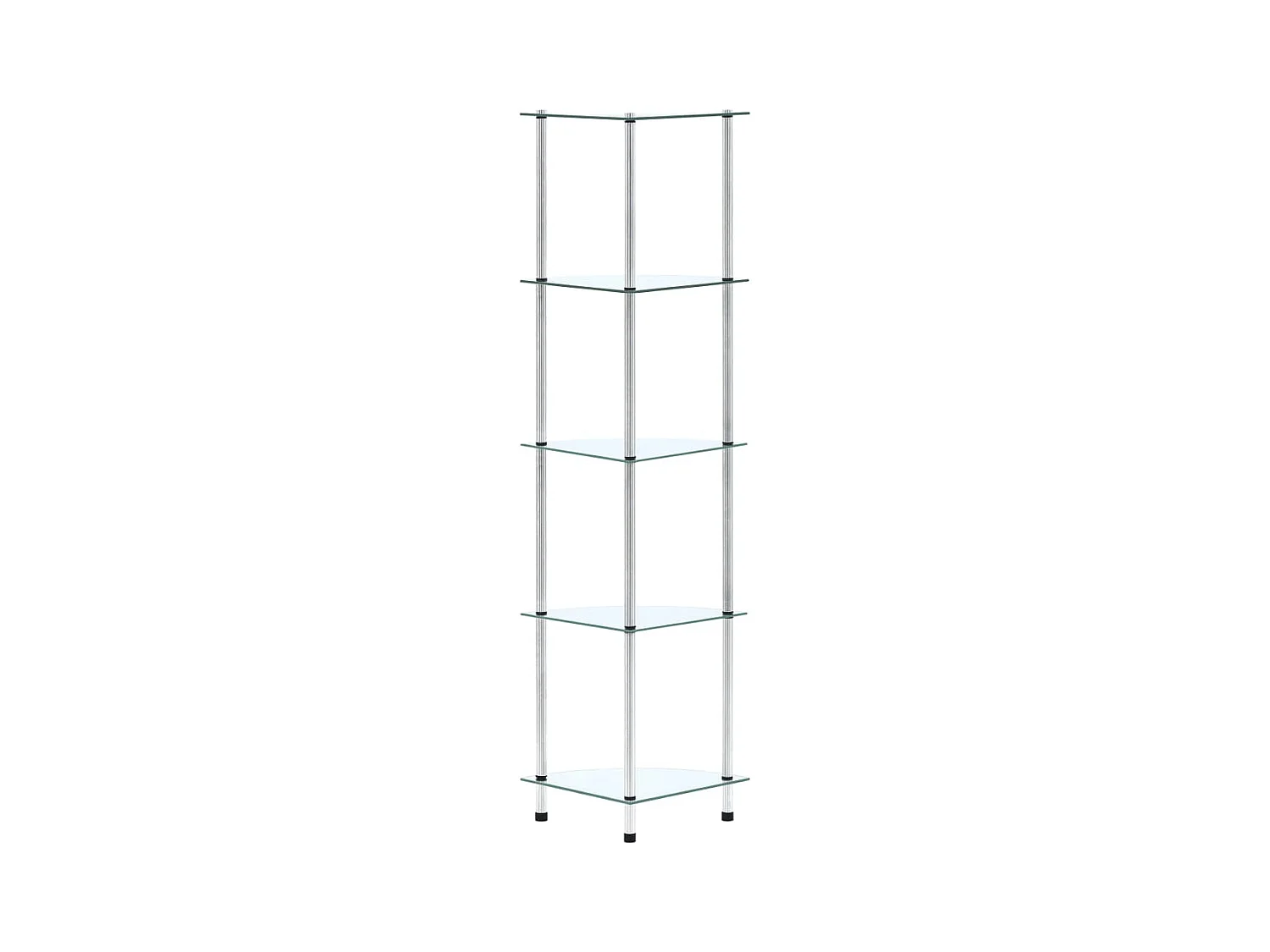 Estantería 5 niveles cristal templado transparente 30x30x130 cm