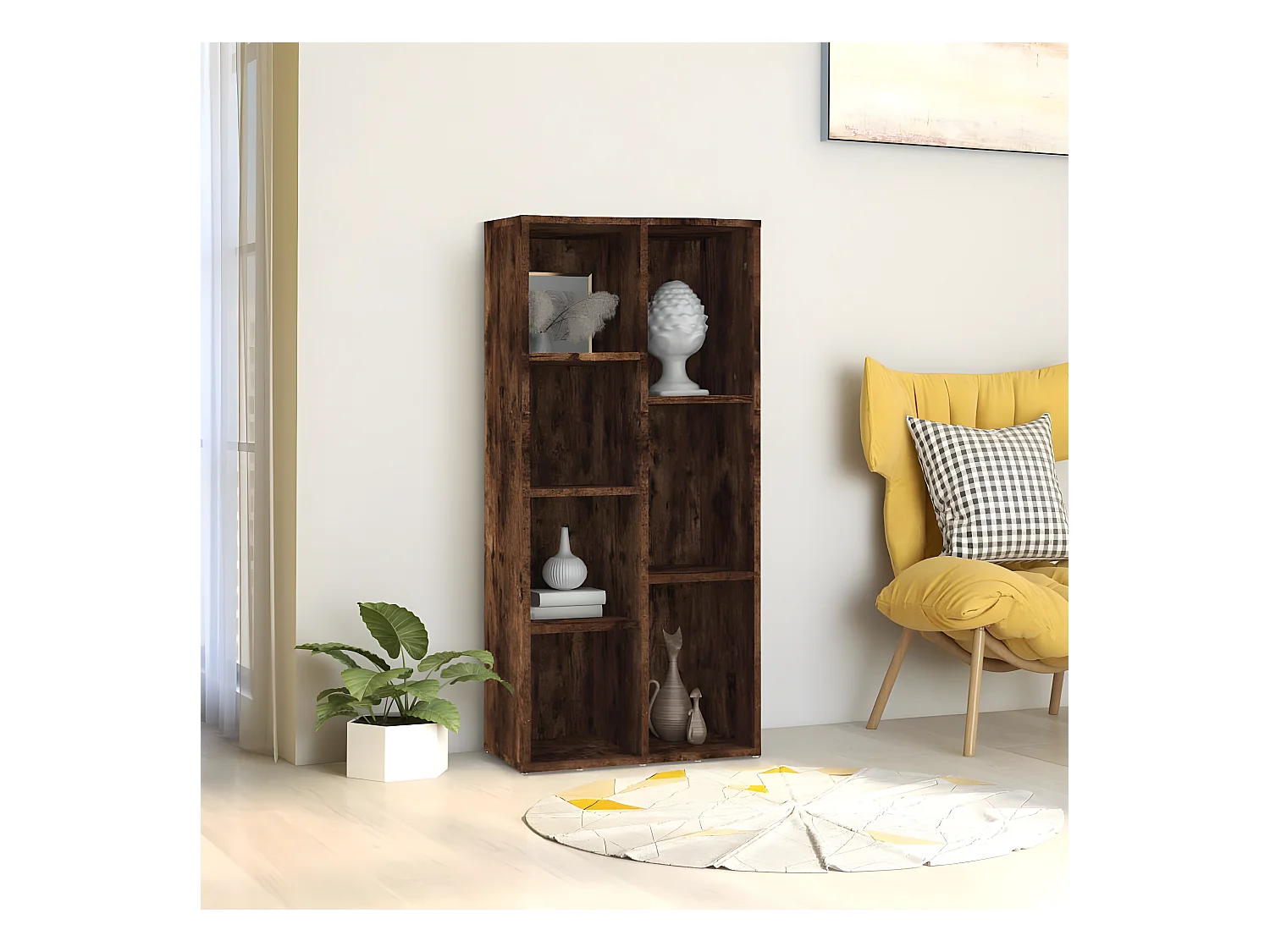 Armoire à livres Chêne fumé 50x25x106 cm