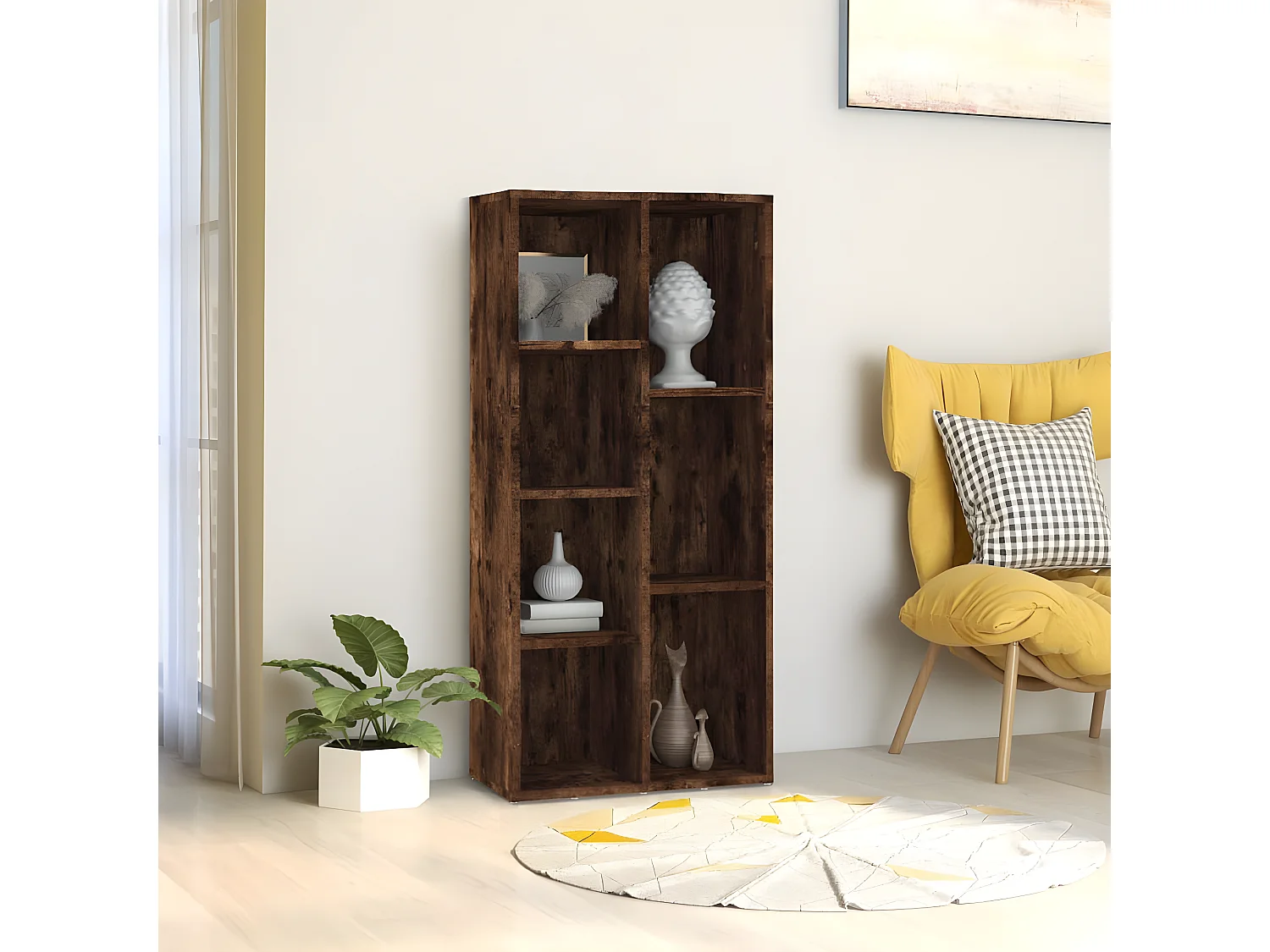 Armoire à livres Chêne fumé 50x25x106 cm