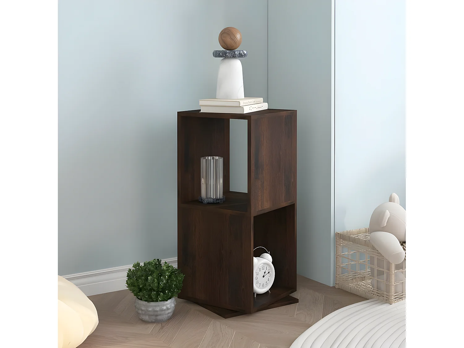 Armoire rotative Chêne fumé 34,5x34,5x75,5 cm Aggloméré