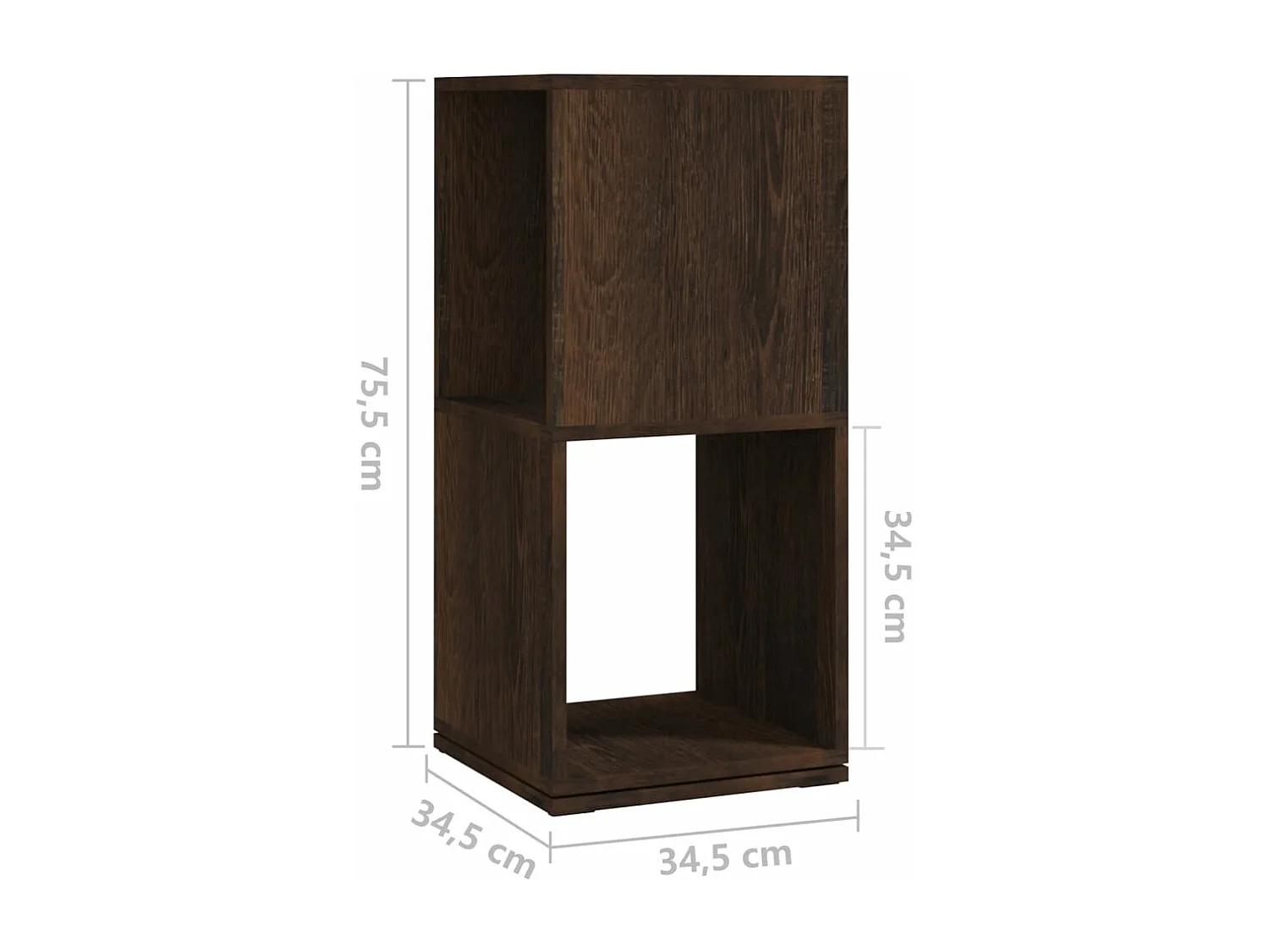 Armoire rotative Chêne fumé 34,5x34,5x75,5 cm Aggloméré