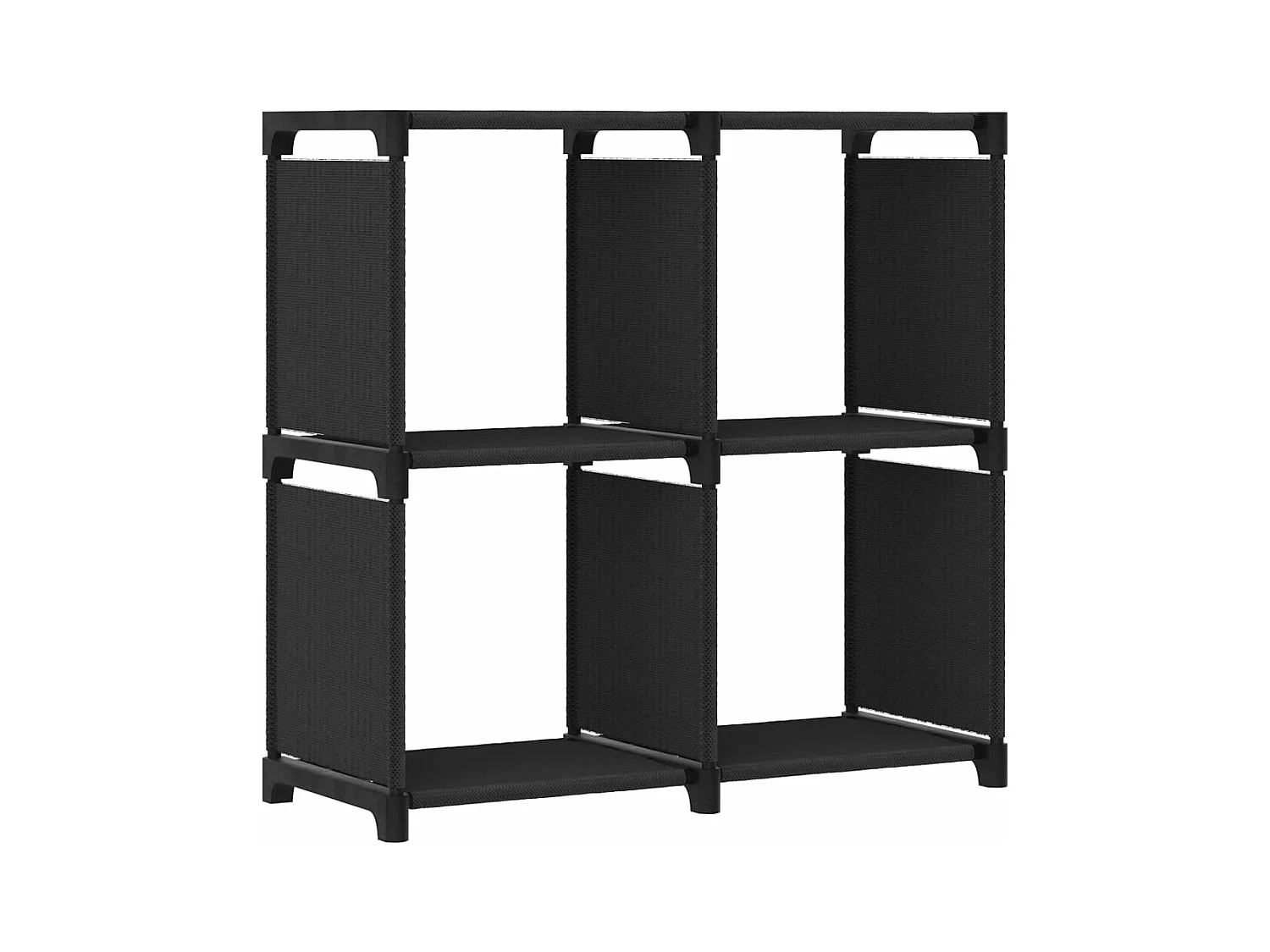 Étagère d'affichage 4 cubes Noir 69x30x72,5 cm Tissu