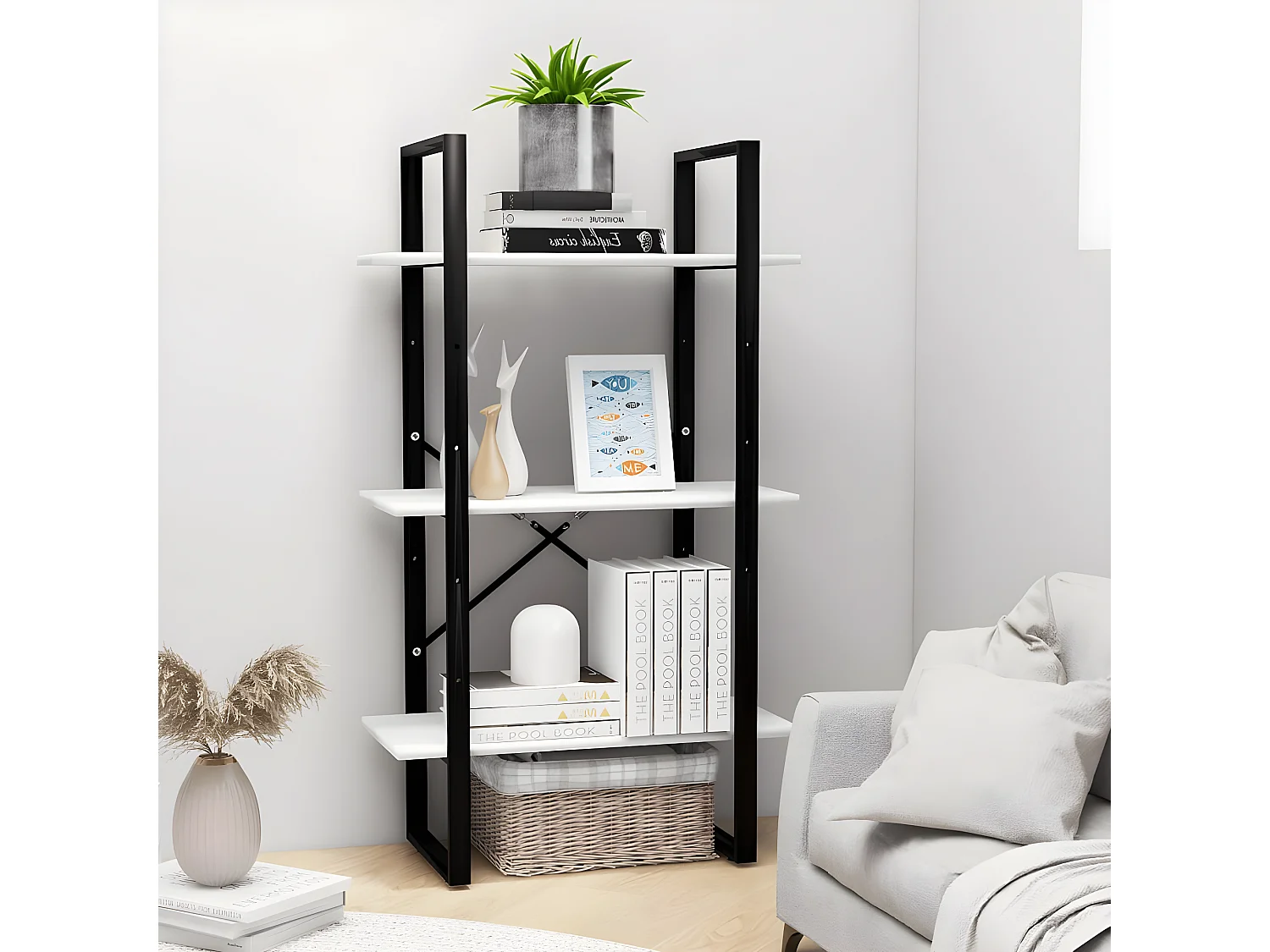 Étagère de rangement Blanc 60x30x105 cm Aggloméré