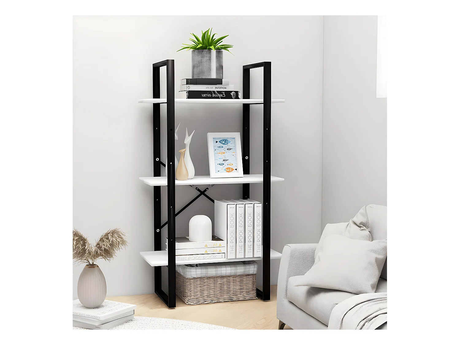 Étagère de rangement Blanc 60x30x105 cm Aggloméré