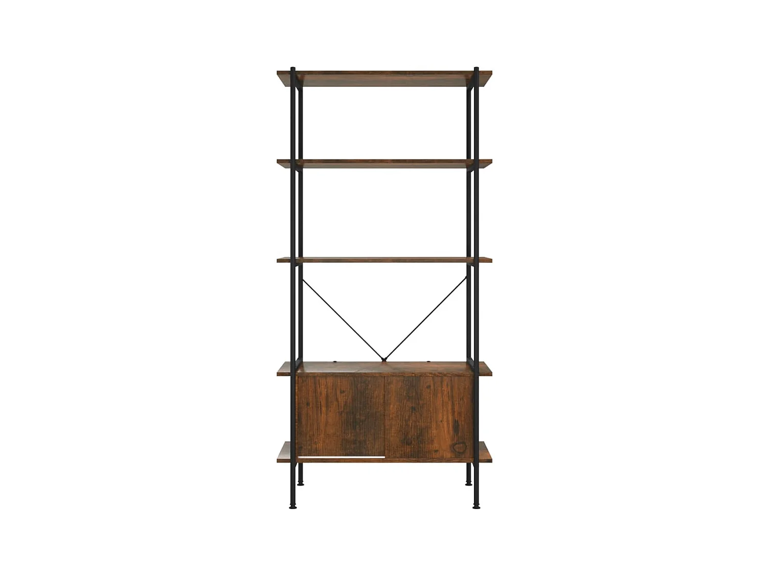 Étagère à 5 niveaux armoire 80x40x163cm Acier bois d'ingénierie