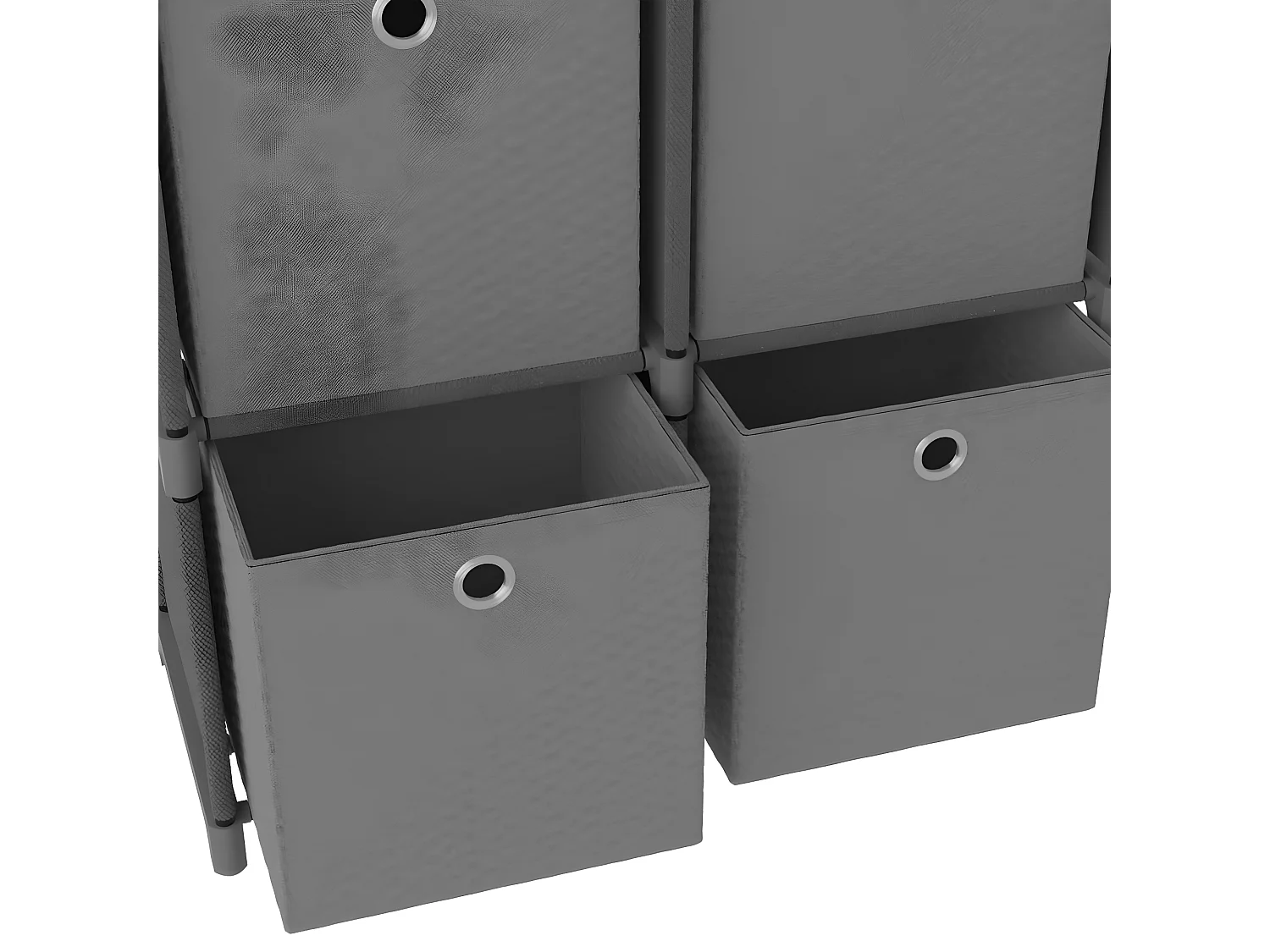 Kast met 5 vakken met boxen 103x30x72,5 cm stof grijs