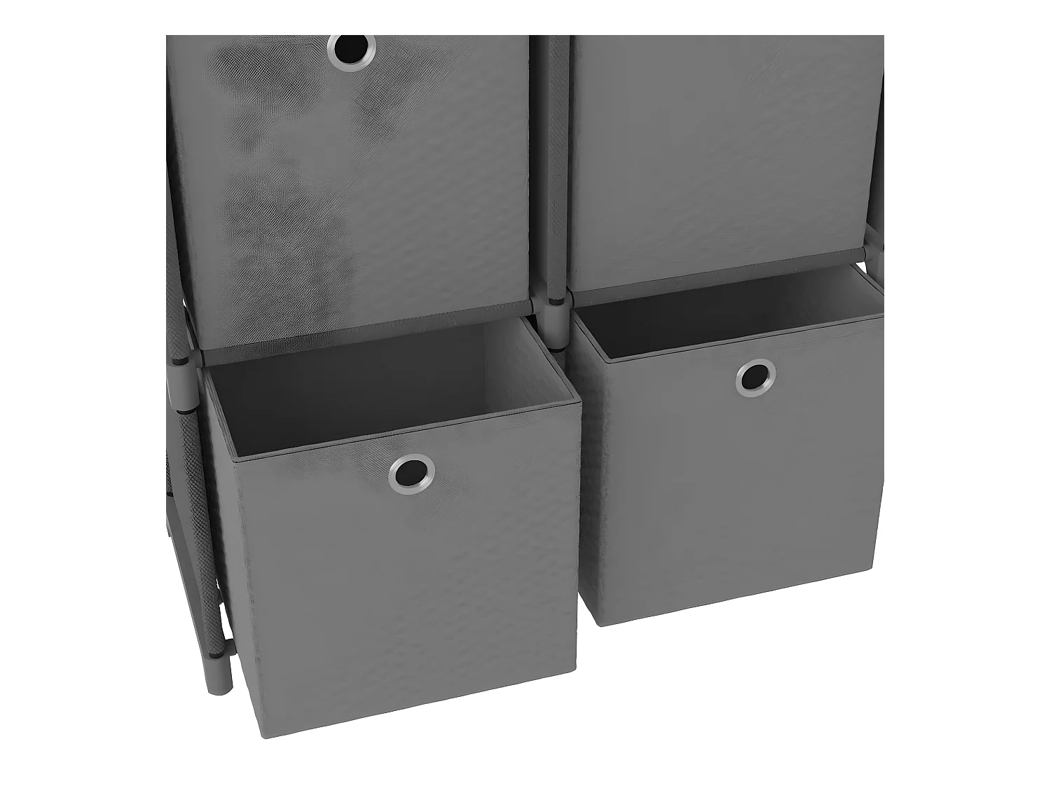 Étagère d'affichage 5 cubes et boîtes Gris 103x30x72,5 cm Tissu