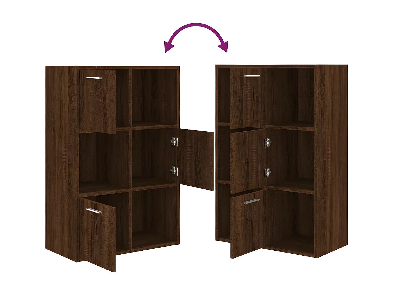 Opbergkast 60x29,5x90 cm bruin eikenkleur