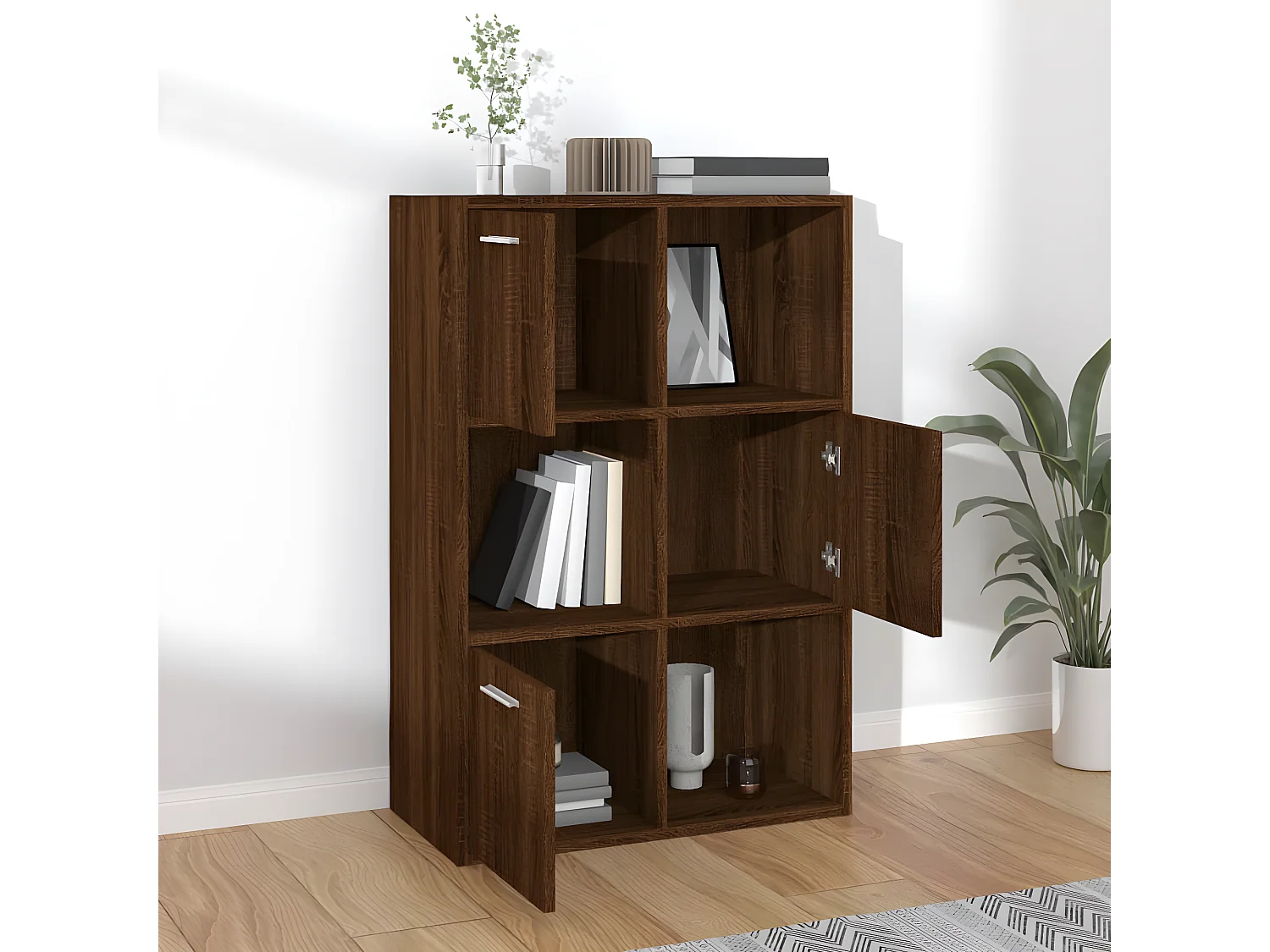 Opbergkast 60x29,5x90 cm bruin eikenkleur