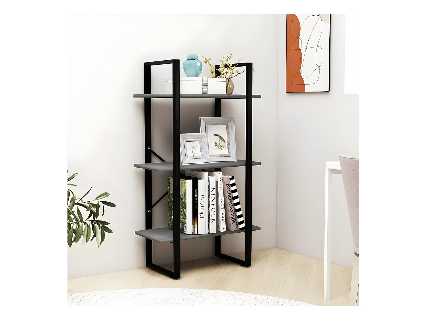 Étagère de rangement Gris 60x30x105 cm Bois de pin massif