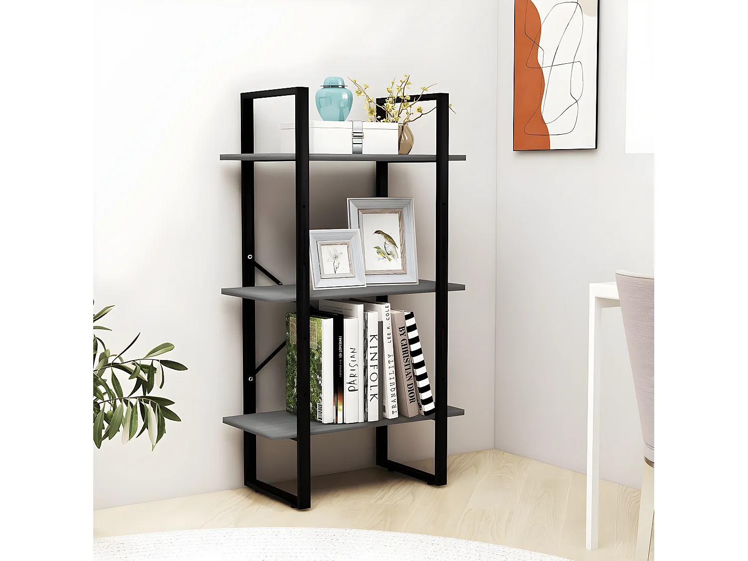 Étagère de rangement Gris 60x30x105 cm Bois de pin massif