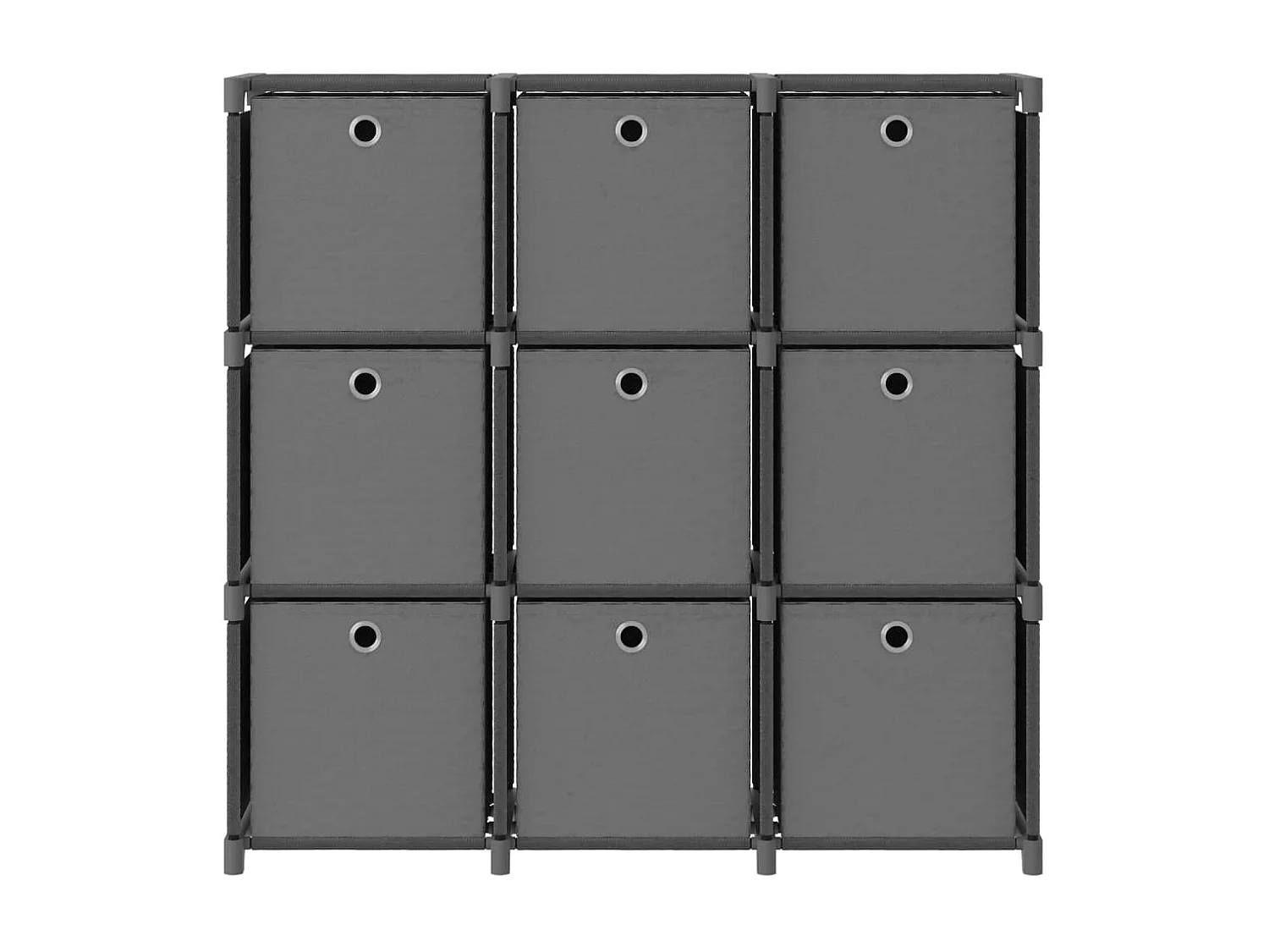 Étagère à 9 cubes avec boîtes Gris 103x30x107,5 cm Tissu