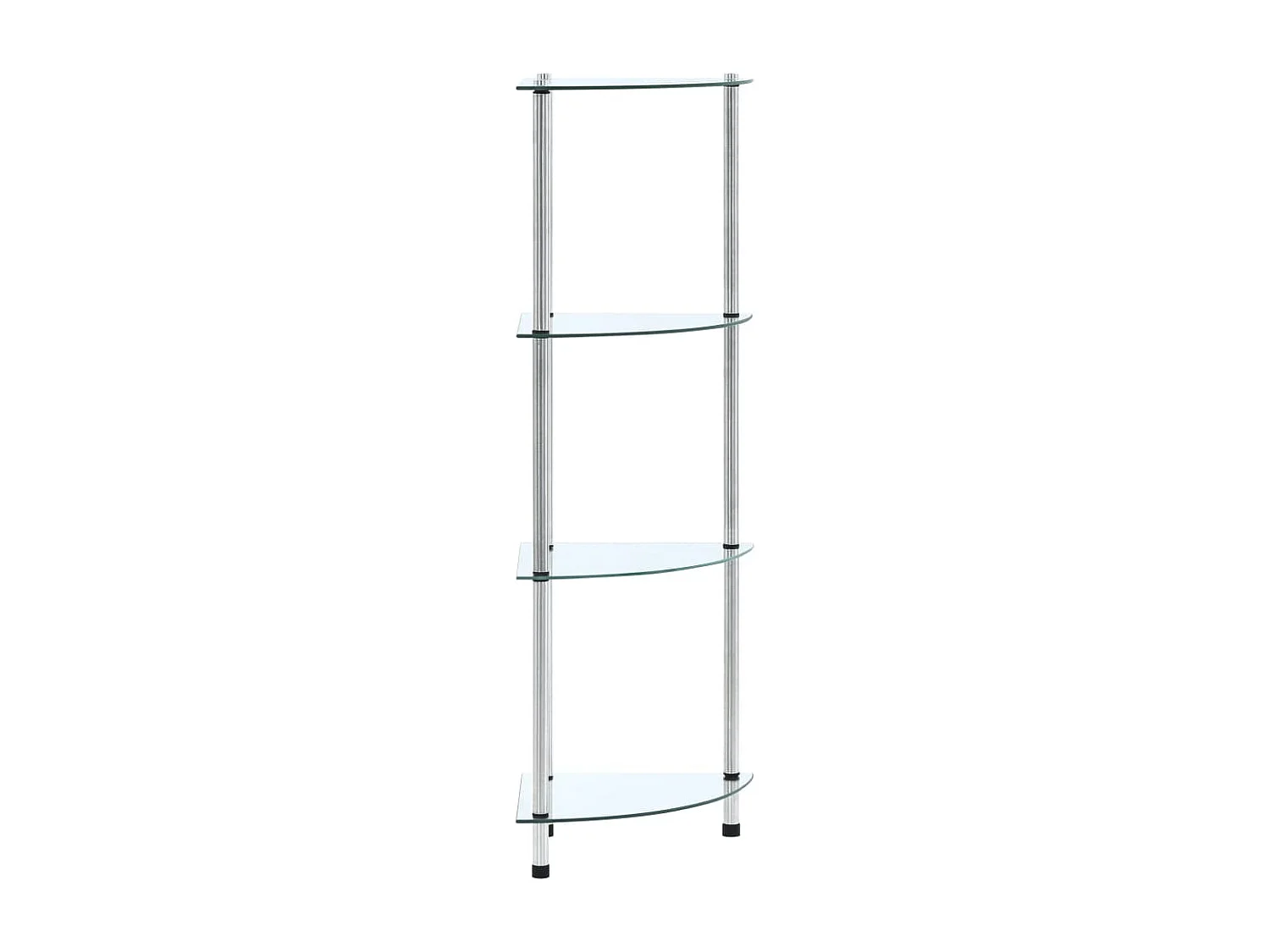 Étagère 4 niveaux Transparent 30x30x100 cm Verre trempé