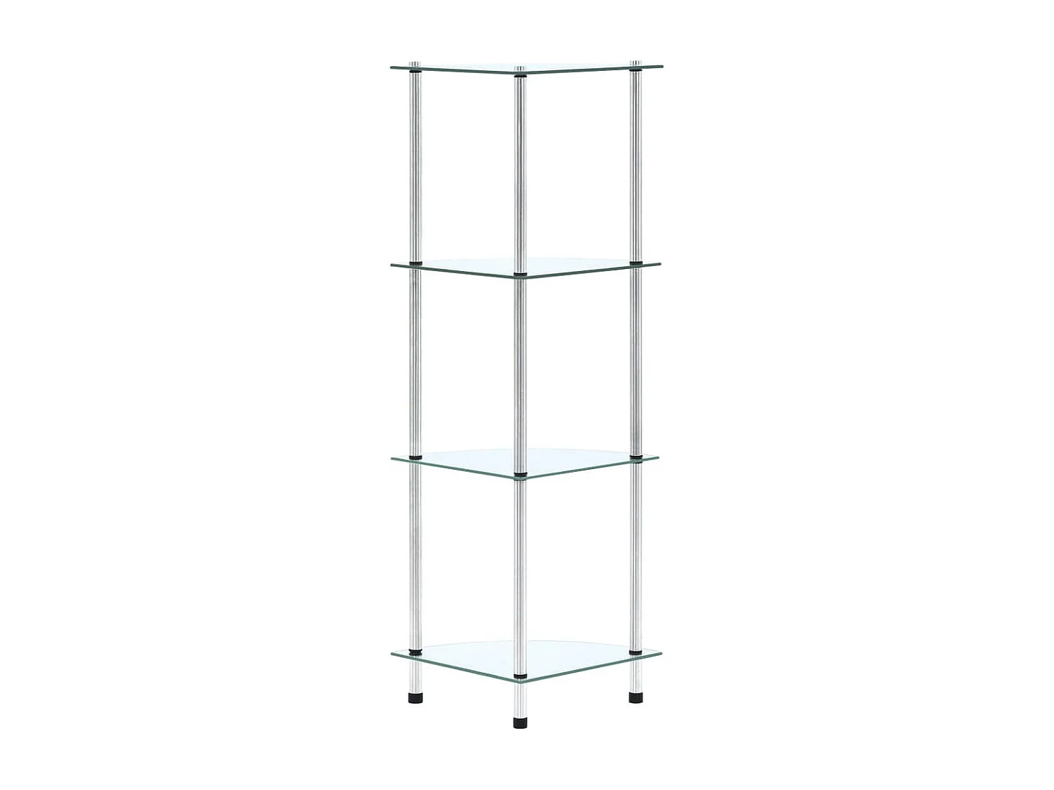 Étagère 4 niveaux Transparent 30x30x100 cm Verre trempé