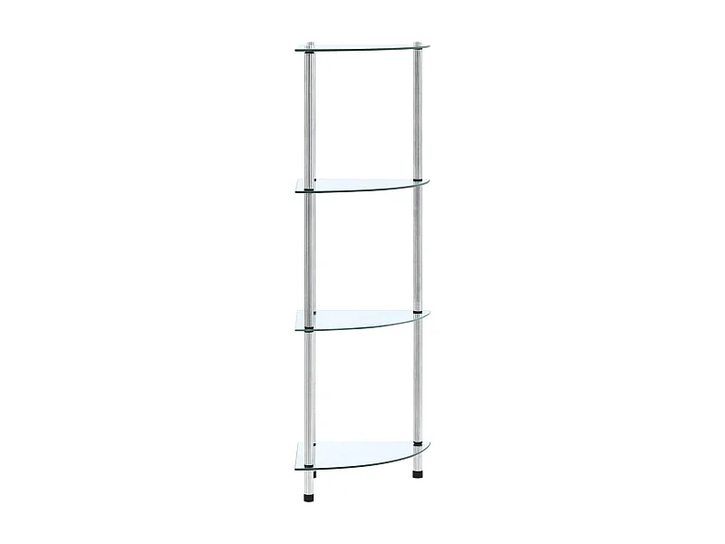 Kastje 4-laags 30x30x100 cm gehard glas transparant