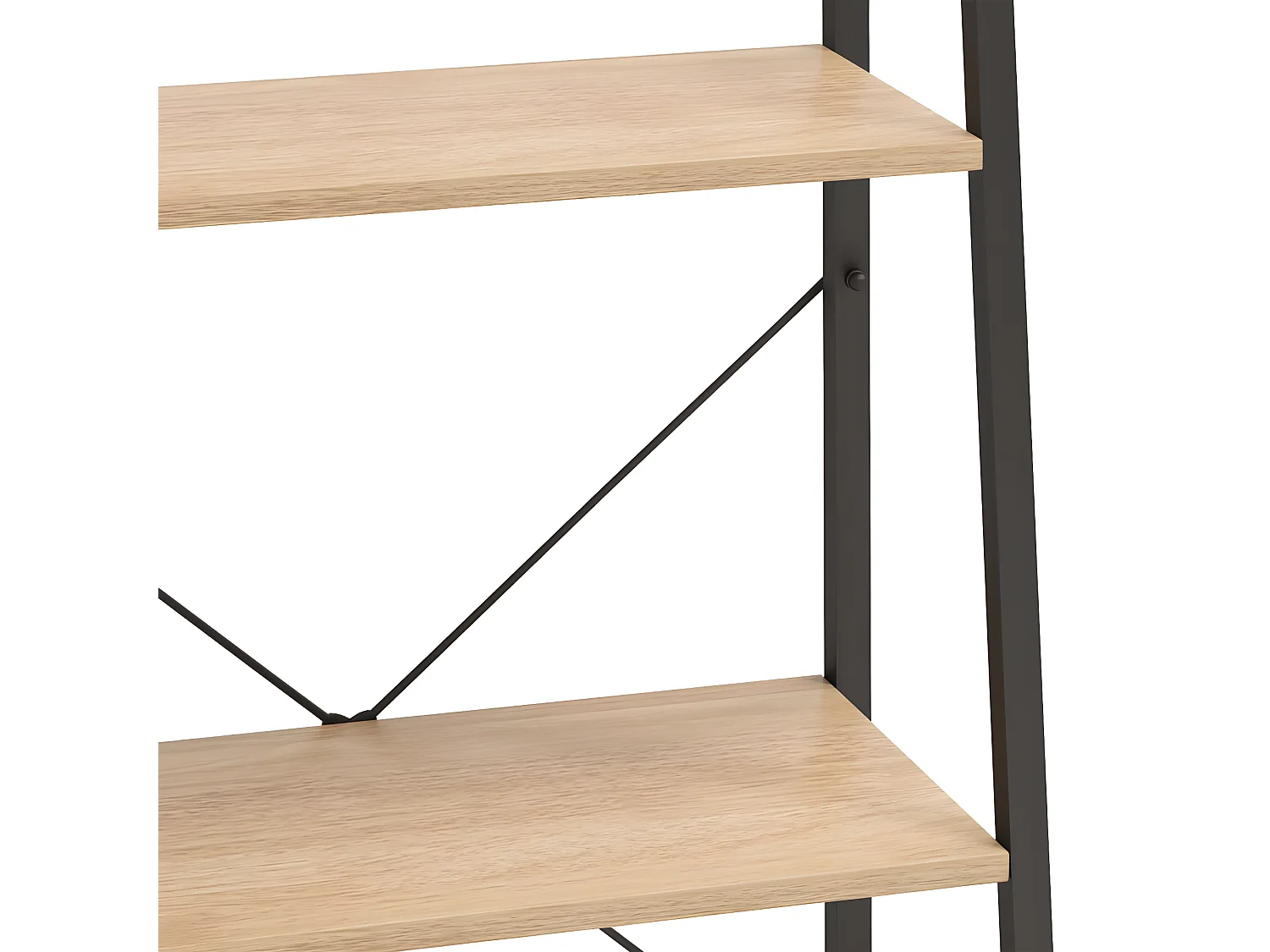 Étagère sur pied 3 niveaux Marron clair et noir 56x35x108 cm