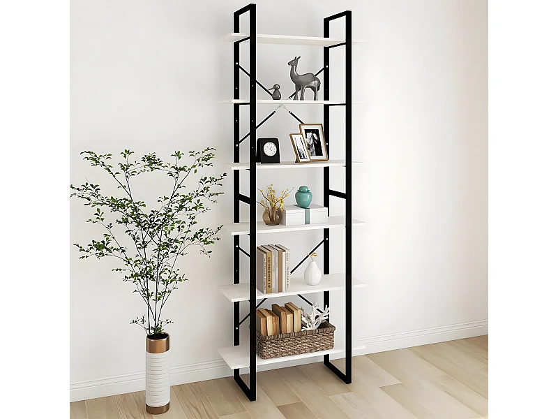 Armoire haute Blanc 80x30x210 cm Bois de pin solide