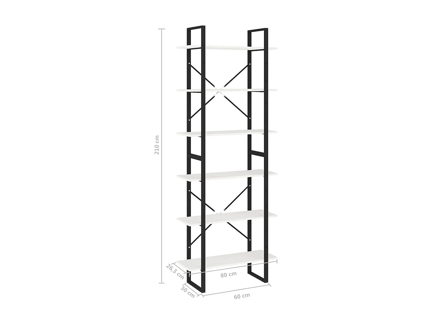 Armoire haute Blanc 80x30x210 cm Bois de pin solide