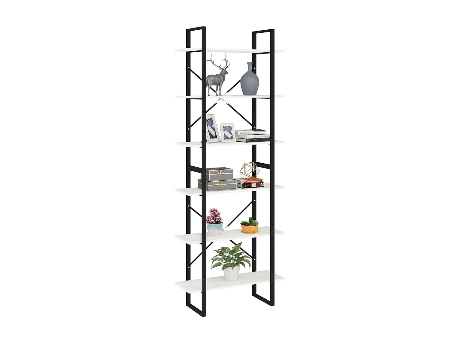 Armoire haute Blanc 80x30x210 cm Bois de pin solide