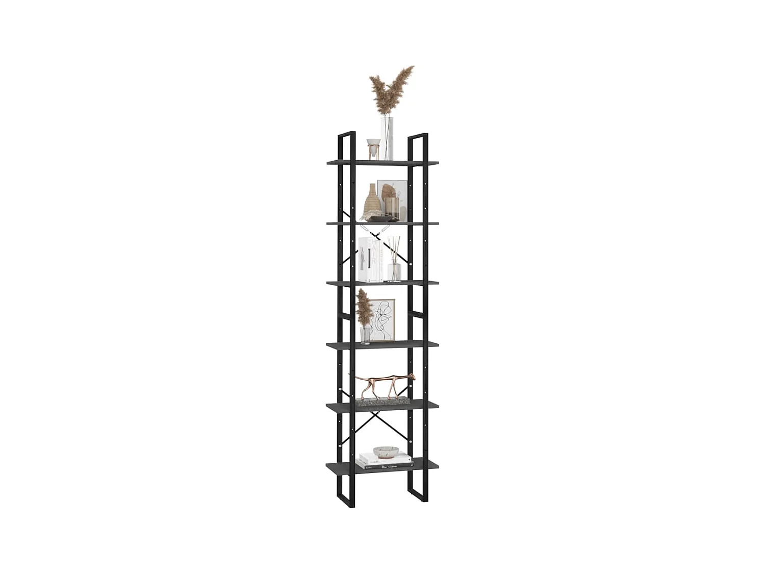 Étagère de rangement Gris 60x30x210 cm Bois d'ingénierie