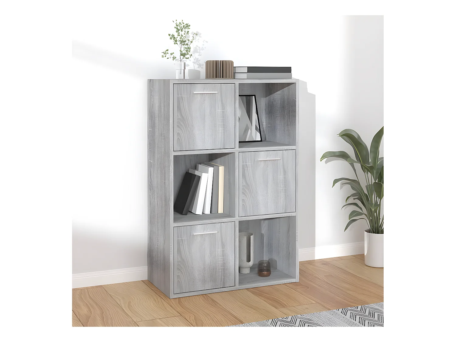 Armário arrumação 60x29,5x90 cm cor cinzento sonoma