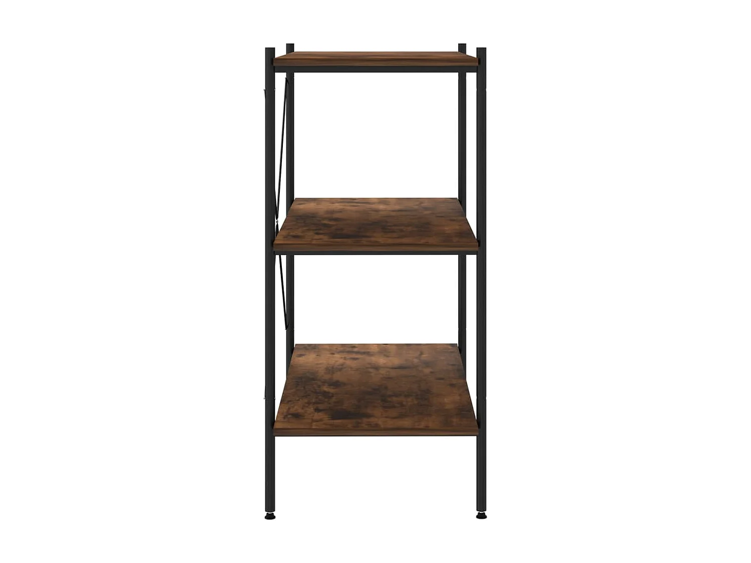 Étagère à 3 niveaux Noir et bois foncé 80x40x92 cm