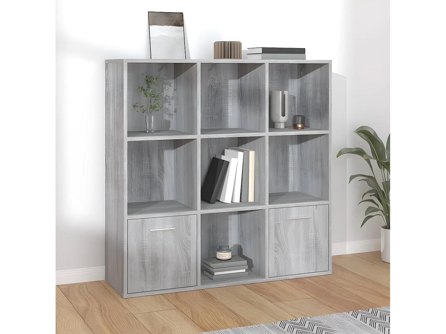 Estante 98x30x98 cm cor cinzento sonoma