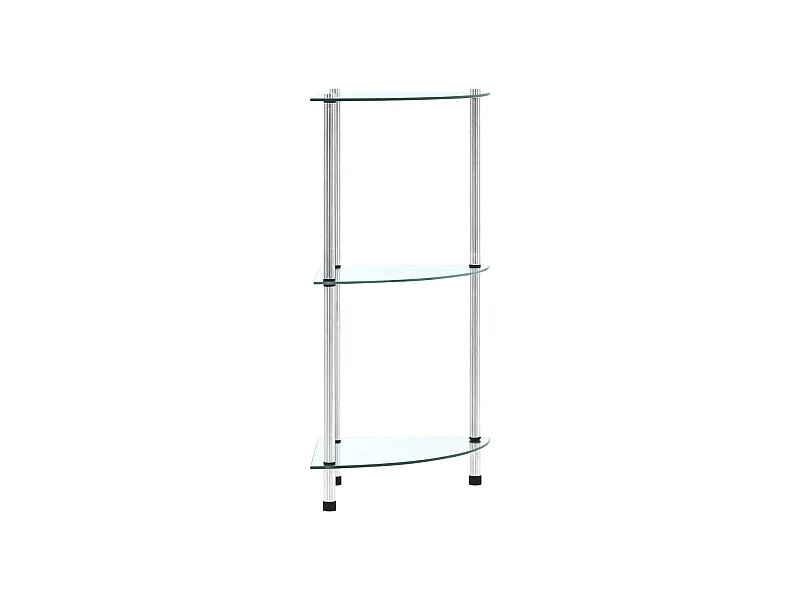 Étagère 3 niveaux Transparent 30x30x67 cm Verre trempé