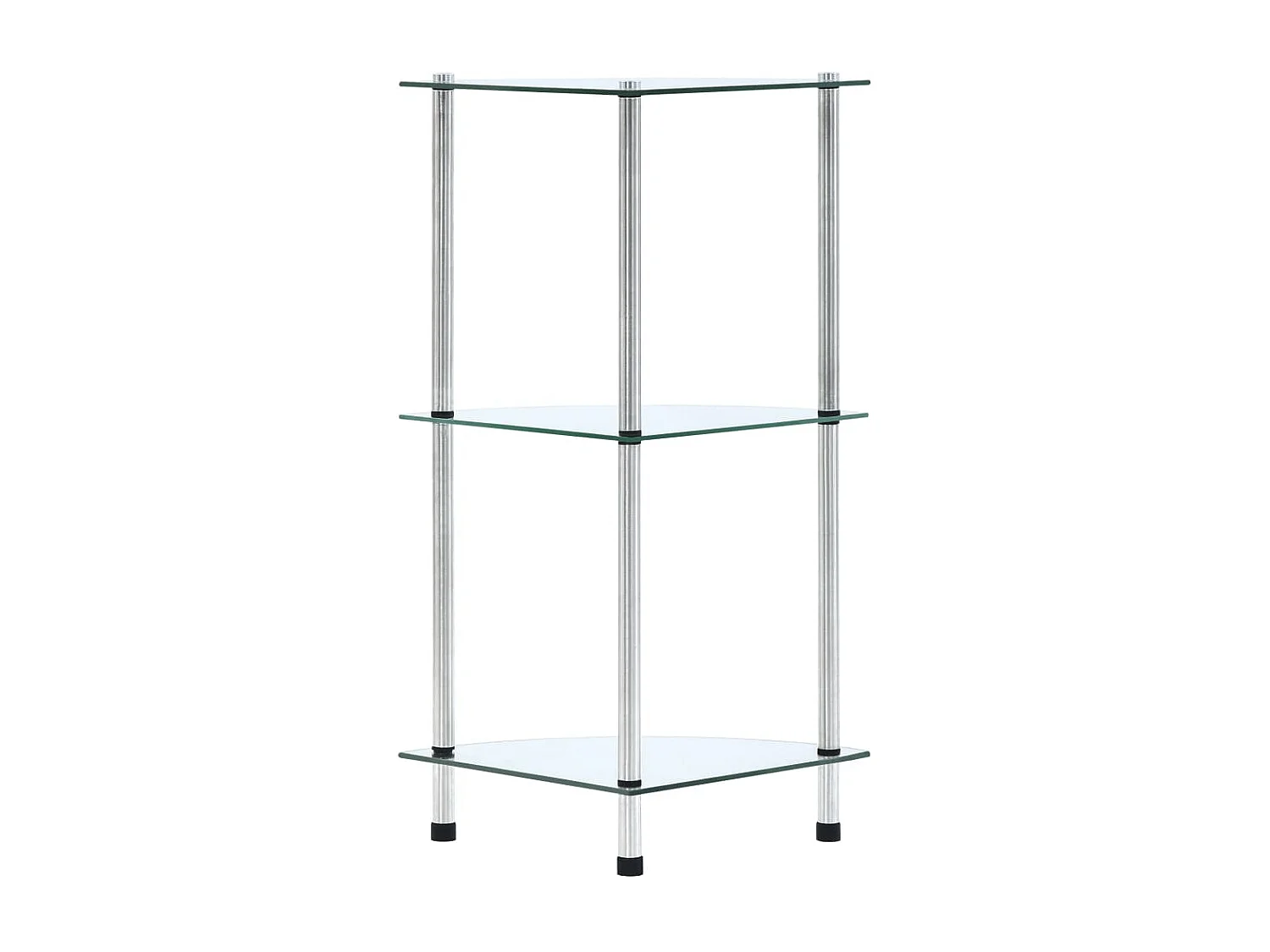 Étagère 3 niveaux Transparent 30x30x67 cm Verre trempé