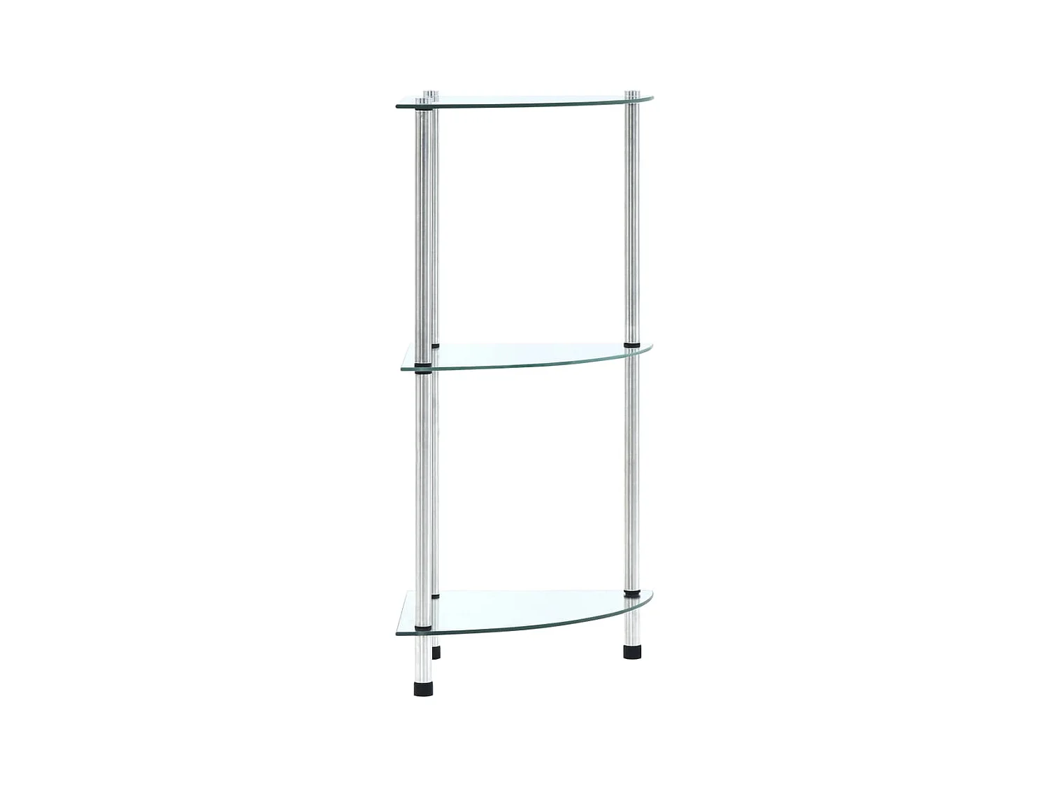 Étagère 3 niveaux Transparent 30x30x67 cm Verre trempé