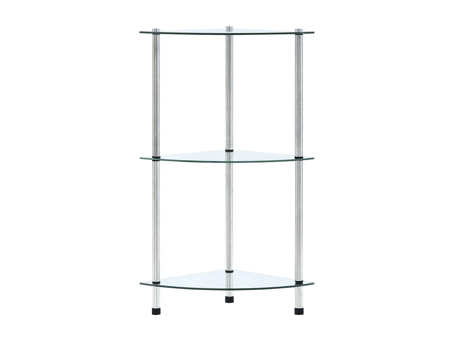 Étagère 3 niveaux Transparent 30x30x67 cm Verre trempé