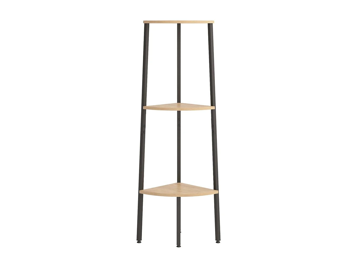 Étagère d'angle 3 niveaux Marron clair et noir 45,5x31,5x120 cm