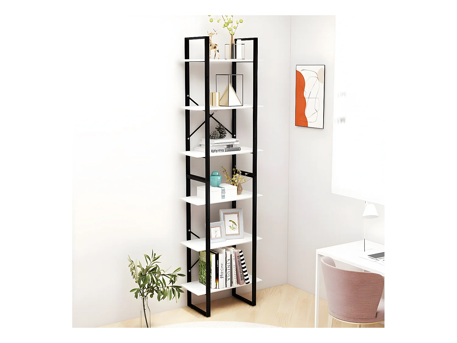 Étagère de rangement Blanc 60x30x210 cm Bois d'ingénierie