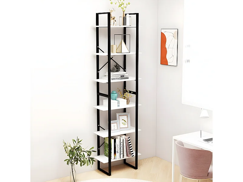 Étagère de rangement Blanc 60x30x210 cm Bois d'ingénierie