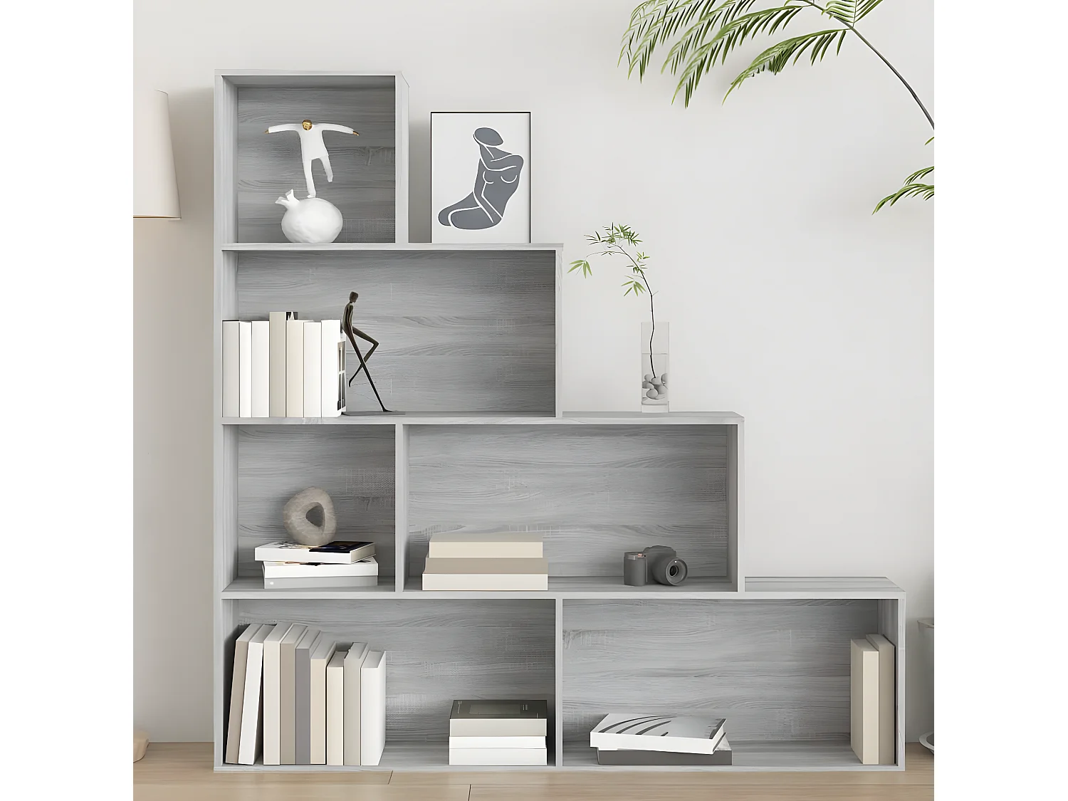 Boekenkast 155x24x160 cm grijs sonoma eikenkleurig