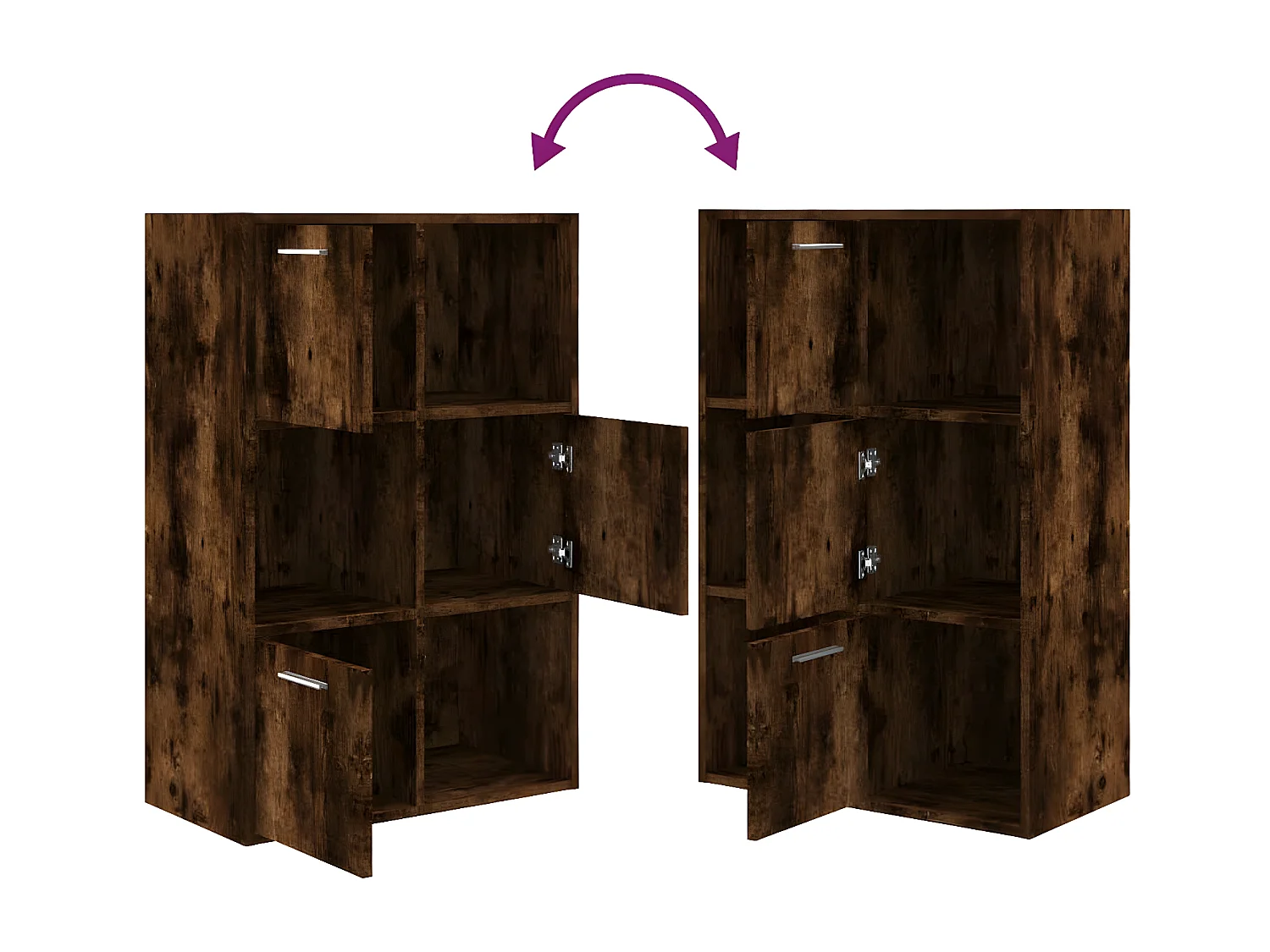 Opbergkast 60x29,5x90 cm gerookt eikenkleurig