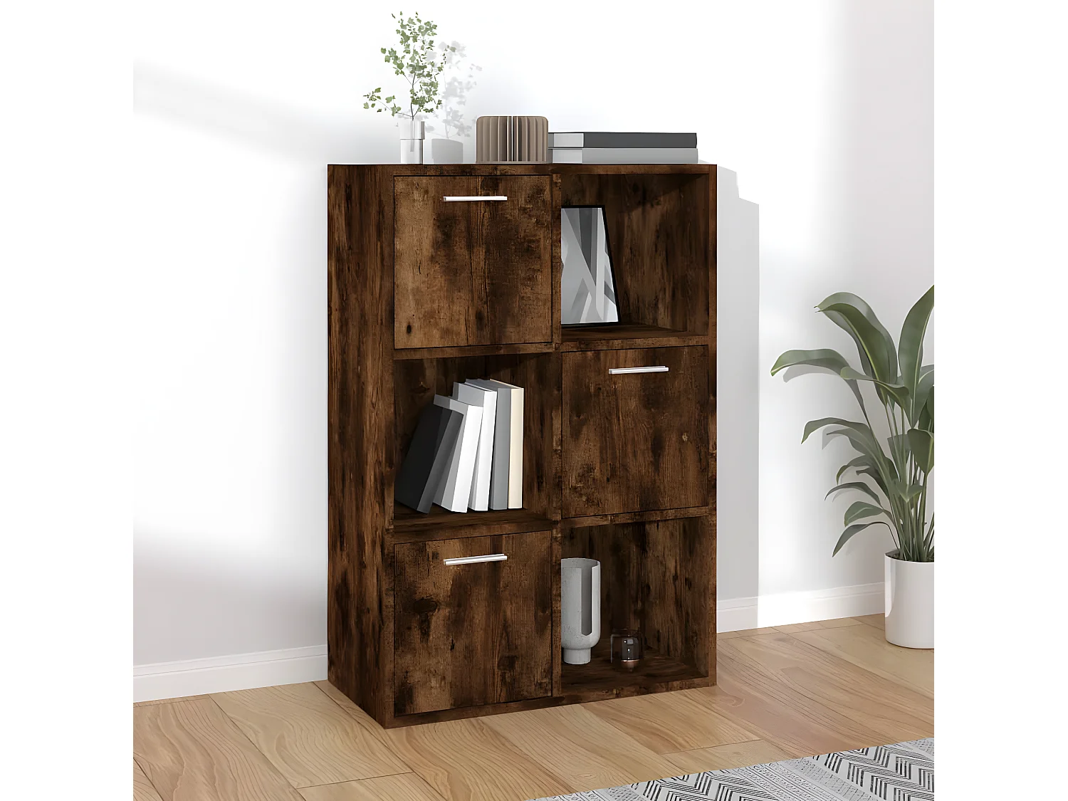 Mueble de almacenaje roble ahumado 60x29,5x90 cm