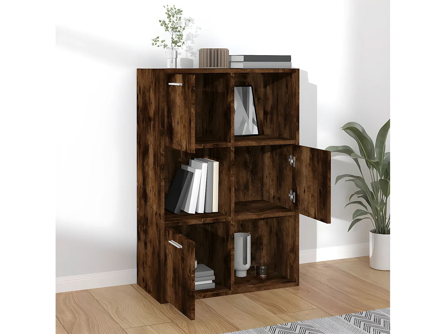 Mueble de almacenaje roble ahumado 60x29,5x90 cm