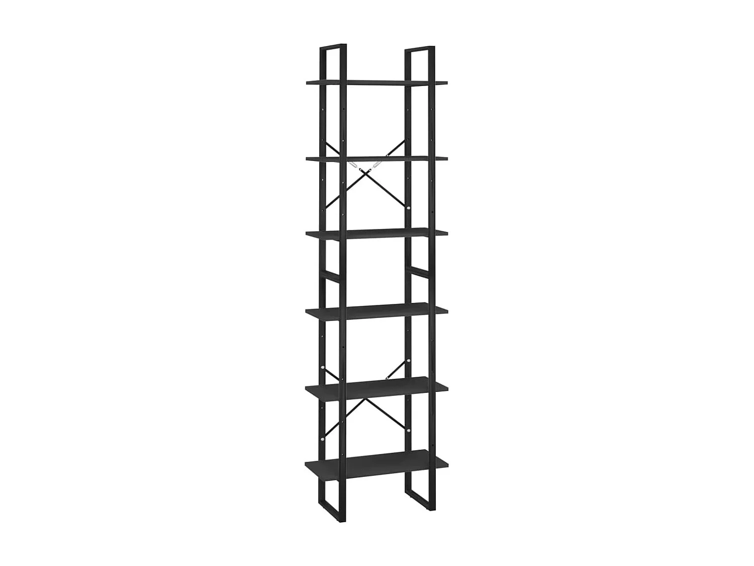 Estantería de madera contrachapada negro 60x30x210 cm