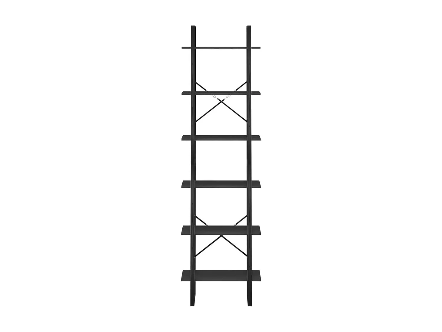 Estantería de madera contrachapada negro 60x30x210 cm