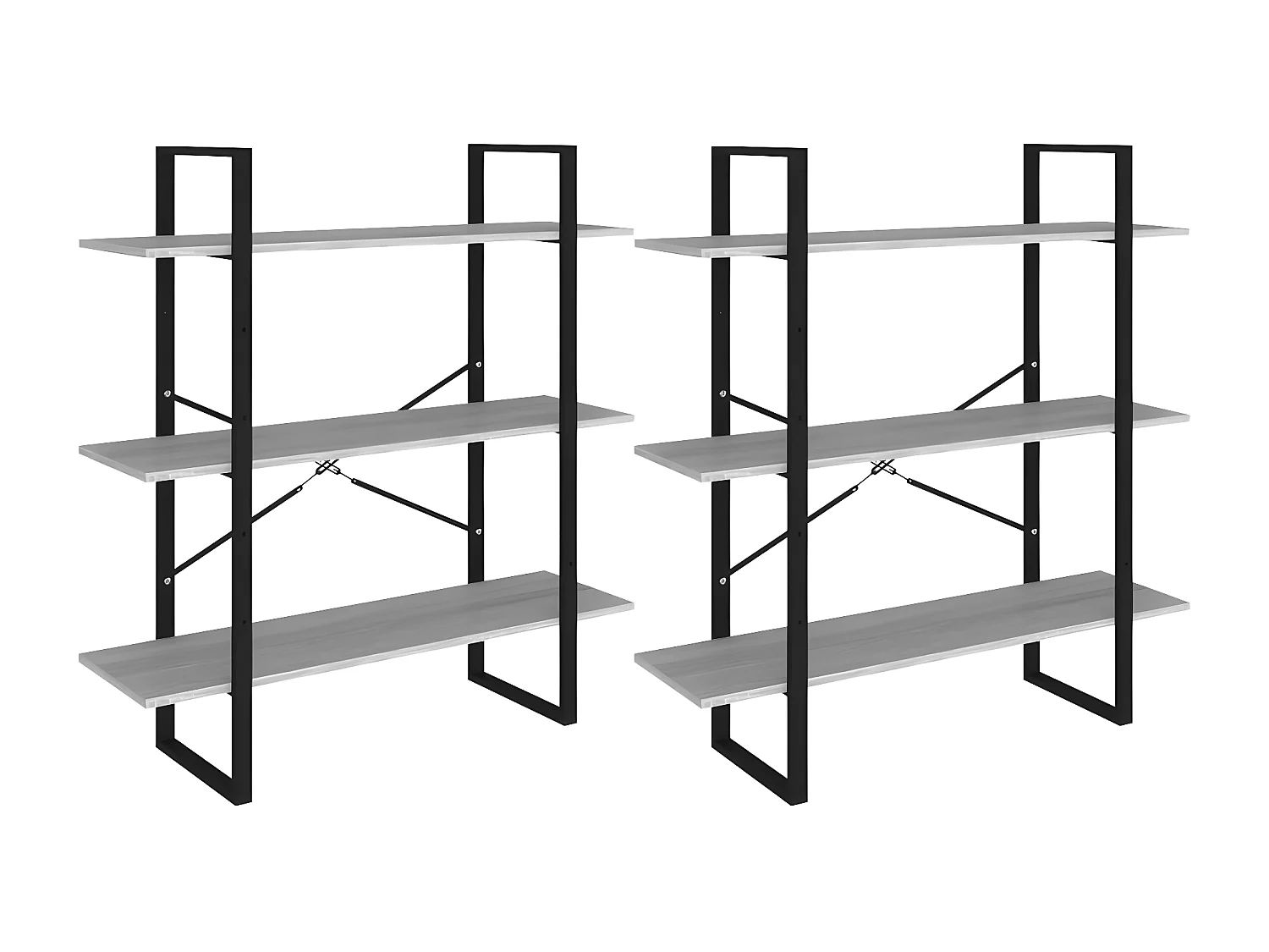 Estantería madera contrachapada gris Sonoma 100x30x210 cm