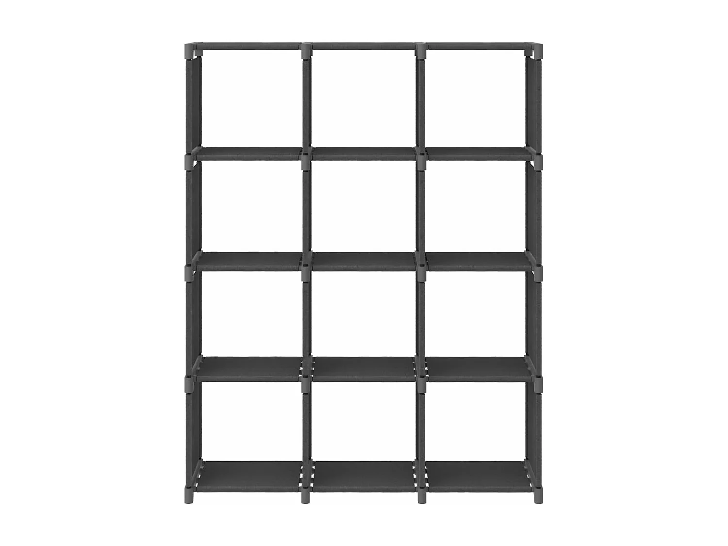 Unidade de prateleiras 12 cubos 103x30x141 cm tecido cinzento