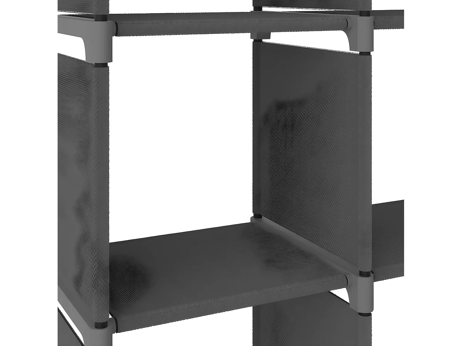Unidade de prateleiras 12 cubos 103x30x141 cm tecido cinzento
