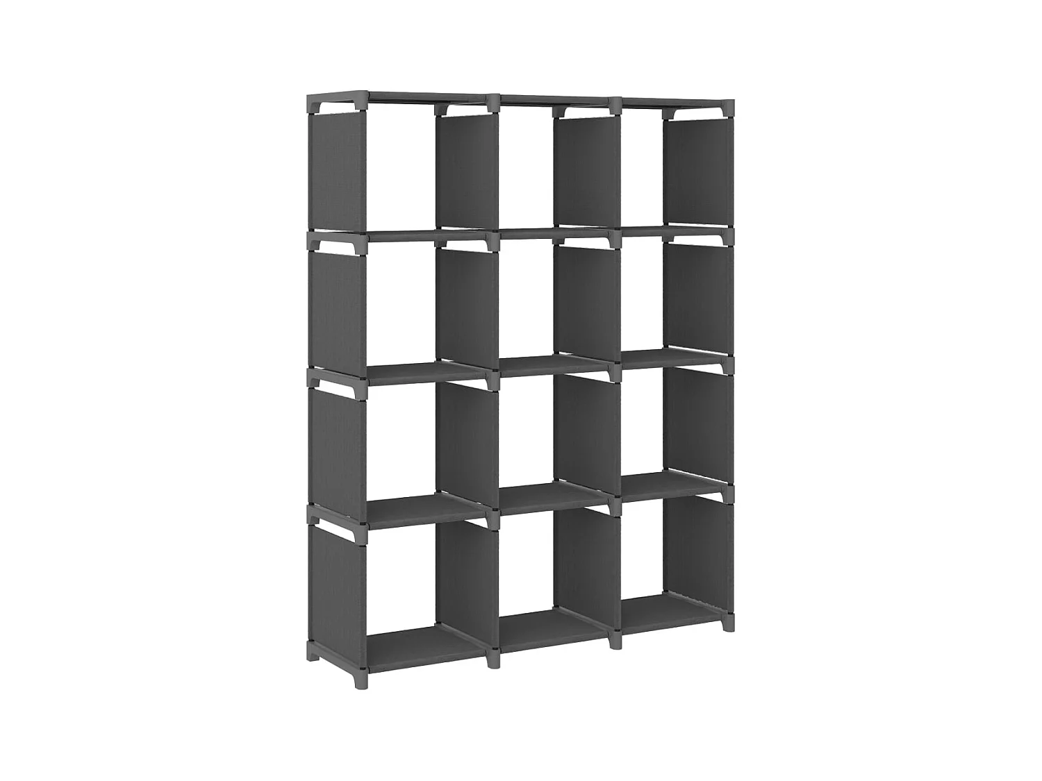 Étagère d'affichage 12 cubes Gris 103x30x141 cm Tissu