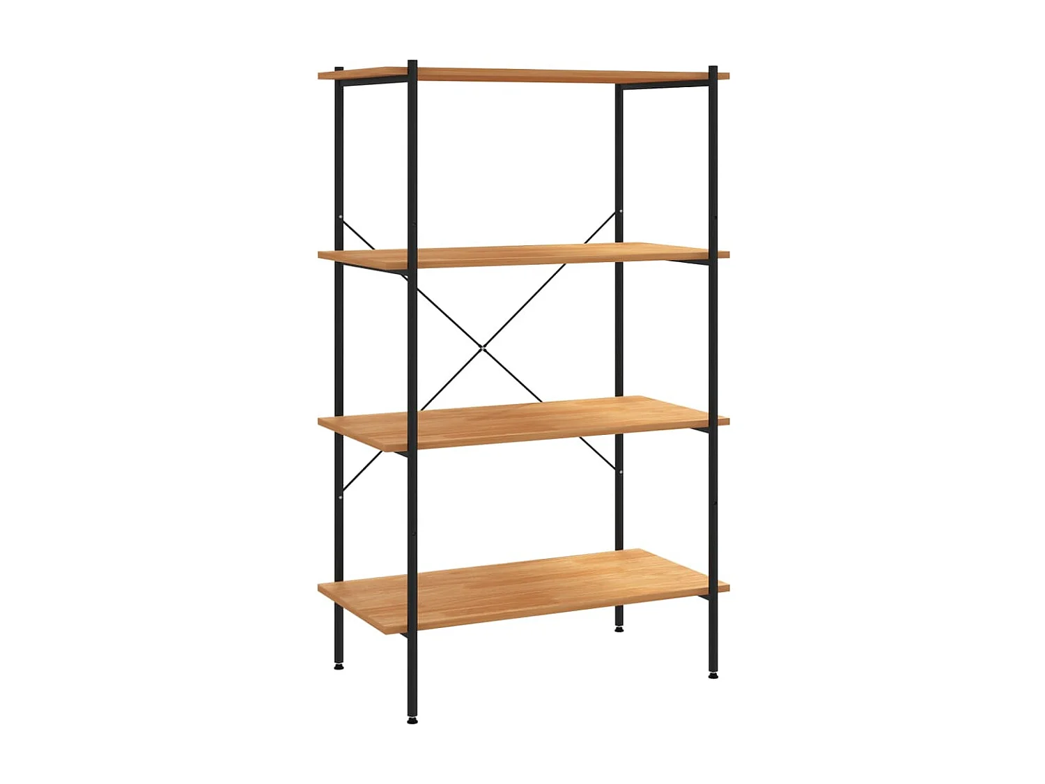 Estantería de 4 niveles negro y roble 80x40x130 cm
