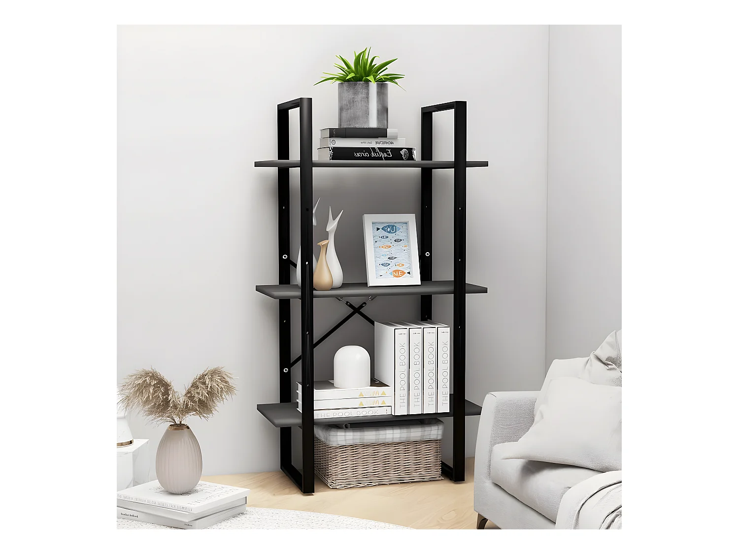 Étagère de rangement Gris 60x30x105 cm Aggloméré
