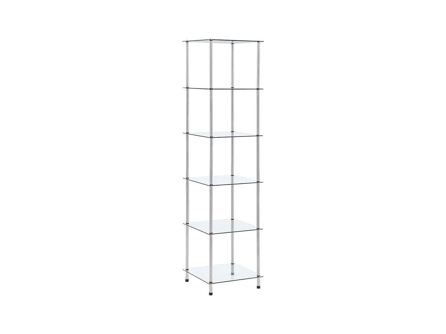 Étagère 6 niveaux Transparent 40x40x160 cm Verre trempé